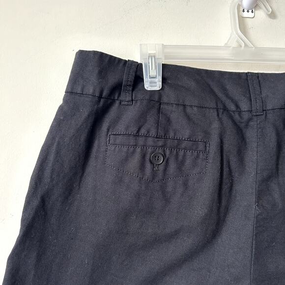 Talbots Linen Blend Shorts Size 16 Plus Black Minimalist Lagenlook Beachy Mature - Picture 3 of 6